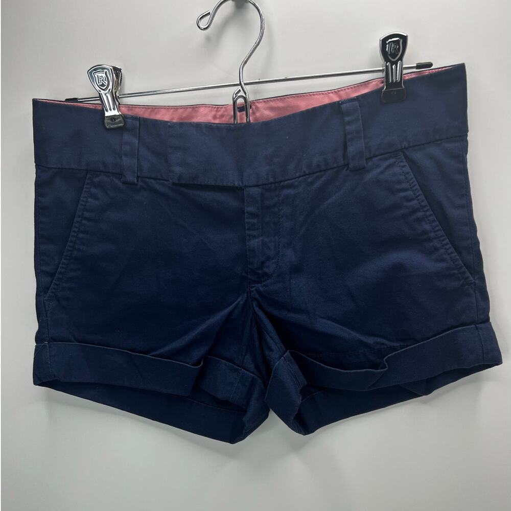 Lilly Pulitzer Barclay Cuffed Twill 3" Shorts Navy Blue Women 00 Pockets